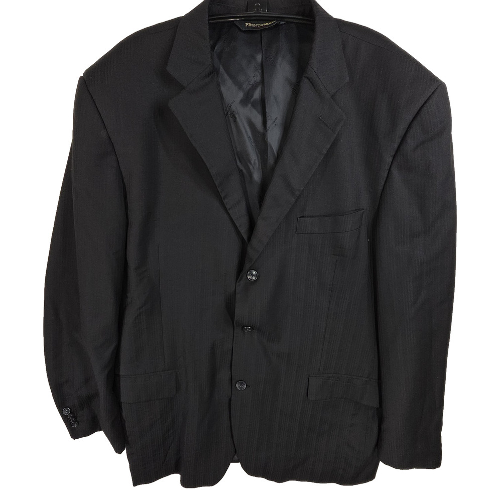 Prontomoda Blazer Suit Jacket Mens 44 Merino Wool Lana Lux Prefoma 2 Button